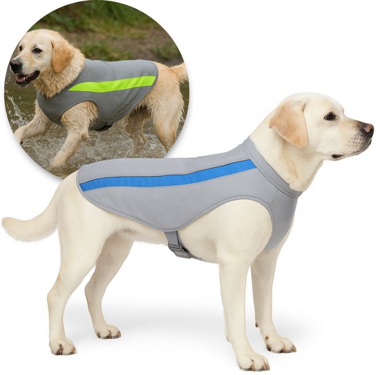 Dogs&Co® Verkoelende Hondentuig Ice Blauw voor grotere honden - maat 4XL - 25-33KG - Verkoelend Vest voor honden