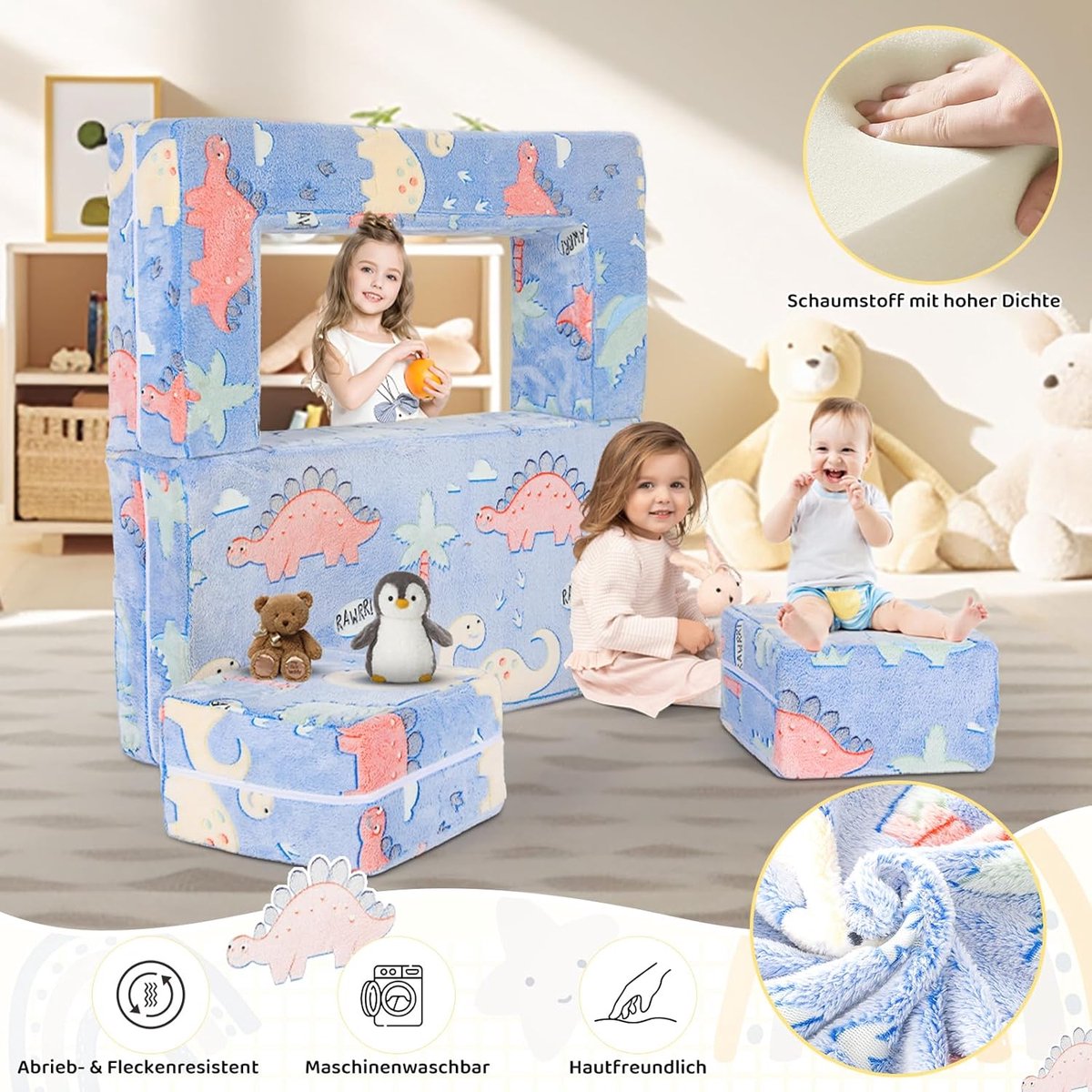 Bank met slaapfunctie en bedlade, bank voor de woonkamer, slaapbank met springveer