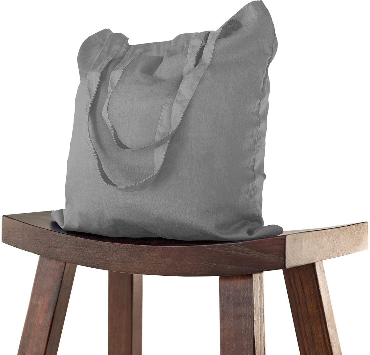 Ibenzoa® Multifunctionele Katoenen Draagtassen Set van 10 met Lange Hengsels, Ideaal voor Creatief Ontwerp