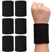 H&S 6x elastische zweetband pols - Zweetbandjes set voor dames en heren - Polsband voor hardlopen sport en fitness - Comfortabele gym zweetbanden