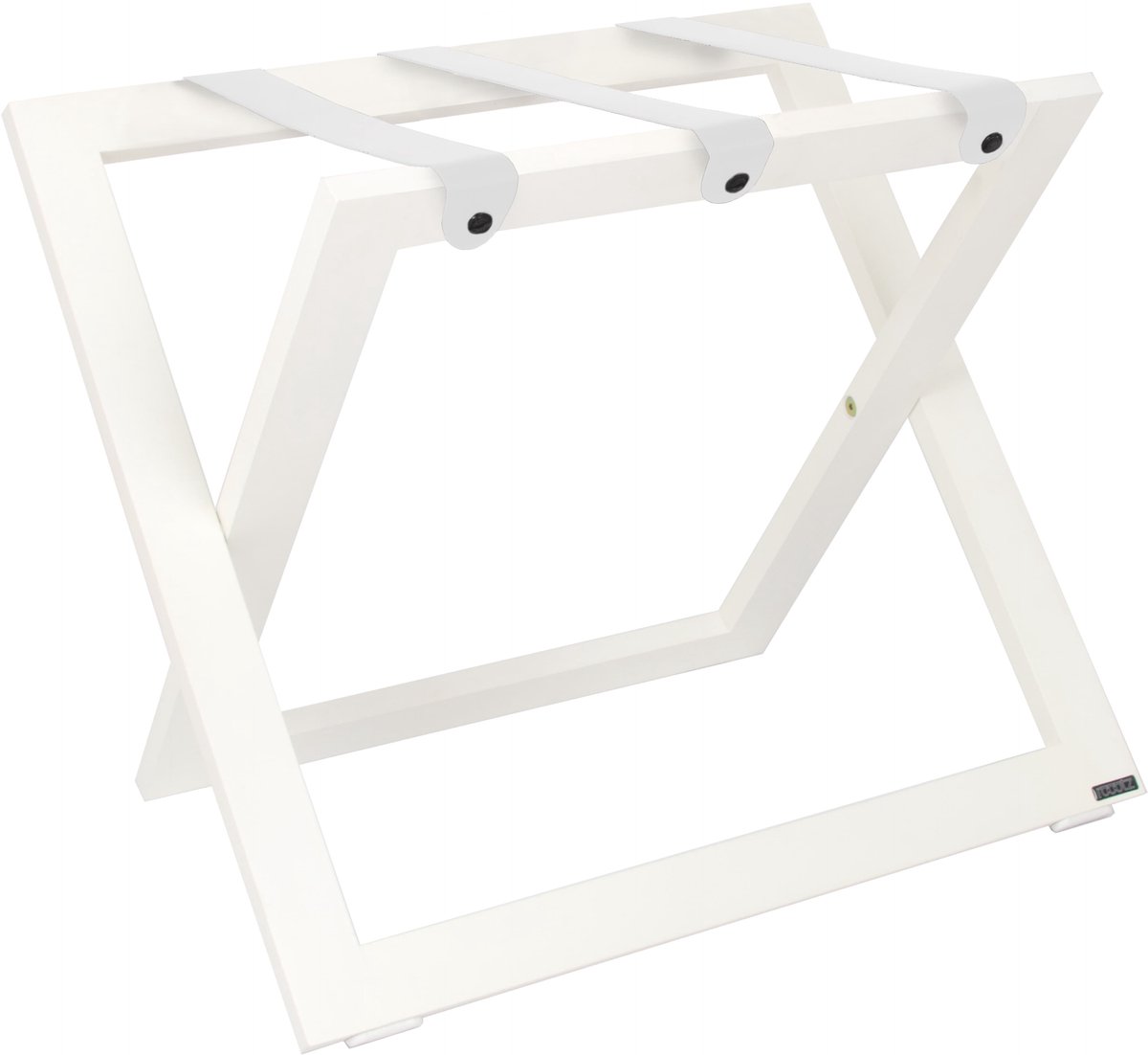 Kofferrek Roootz Compact | Wit beukenhout met Wit Leren banden | Inklapbaar | Compact