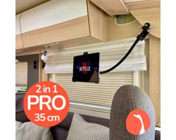 GOOS-E Tablet houder + Telefoonhouder - iPad houder standaard - GSM houder - voor bureau, tafel, boot, caravan & tent - STERK & STIJLVOL NL design