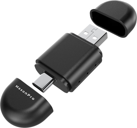 MasonPro 2-in-1 Carplay Dongle – Android Auto Dongle – Apple Carplay – Carplay Apple – Navigatiesysteem Auto – Carplay Android – Carplay Draadloos – Car Play – Wireless Carplay – USB – USB-C – Zwart – 2024 model