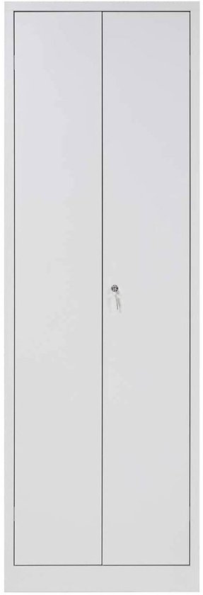 Furni24 Armoire de nettoyage en acier, 60x180 cm, gris
