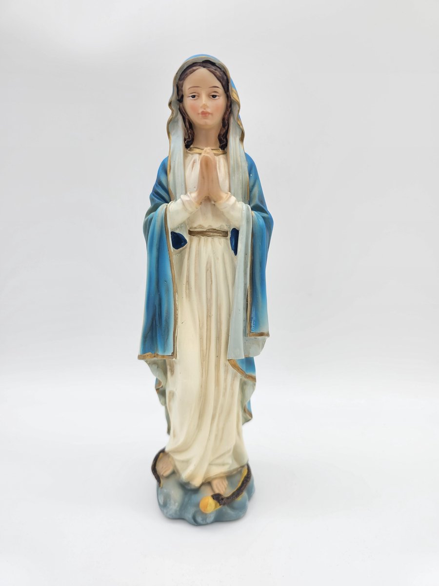 Lourdes blauw - beeld 19 cm - materiaal polystone - religieus beeld