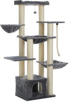 Kattenu KittyKingdom - Stevige krabpaal voor zware katten - Extra Dikke Palen - Grote krabpaal voor grote katten - Grijs