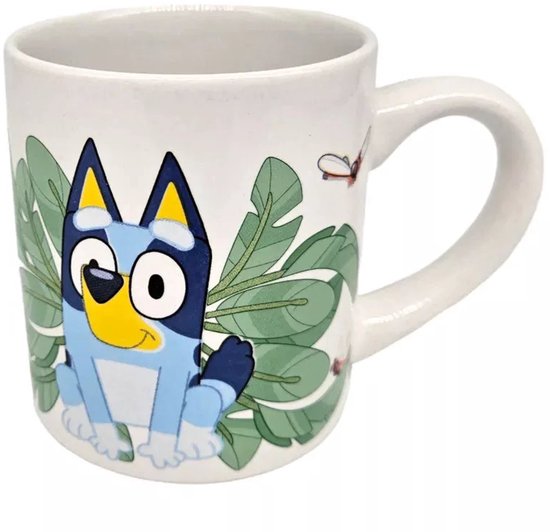 Tasse Bluey, Tasse Bluey, Bluey, Tasse, Tasse, Tasse en porcelaine Bluey Leaves 235 ml (8 oz) Coffret cadeau
