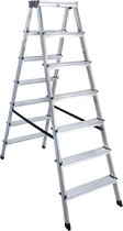 Aluminium dubbele trap 2 x 7 treden - 3,05 mtr.