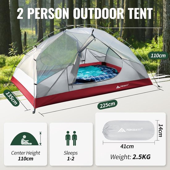 Opblaasbare kampeertent 3x2x2 m, 3-5 personen, 300D Oxford 4