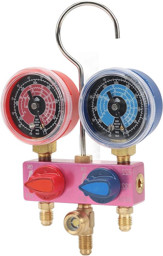 Mini Fluoride Koelmiddel Manometer voor R22 R32 R410A G1/4 Metalen Knop ...