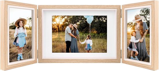 Fotolijst houten set om te beschilderen, 8 stuks fotolijsten