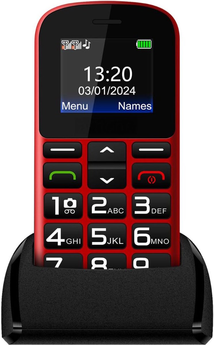 CRLYN® Senioren Mobiele Telefoon 4g - Senioren GSM - Zwart en Rood