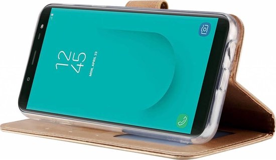 Coque Samsung Galaxy J6 (2018) Goud Etui portefeuille avec compartiments de rangement