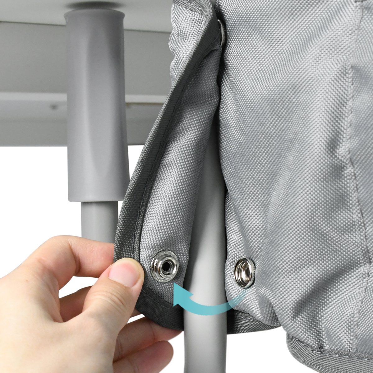 Aufun Tafelstoel Opvouwbare Babystoel, Zitverhoger met Antislipklemmen, Ergonomische Rugleuning, Veiligheidsgordel, Kinderreisstoel voor Thuis en Onderweg (Grijs) thumbnail 2