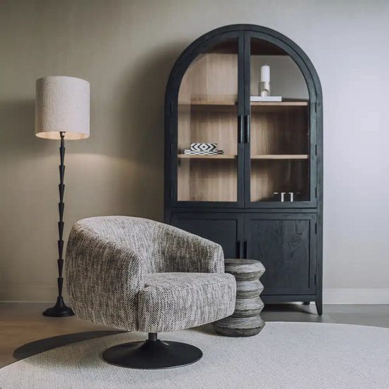 Foto: Tower living fauteuil barga draaibaar met arm wit grijs