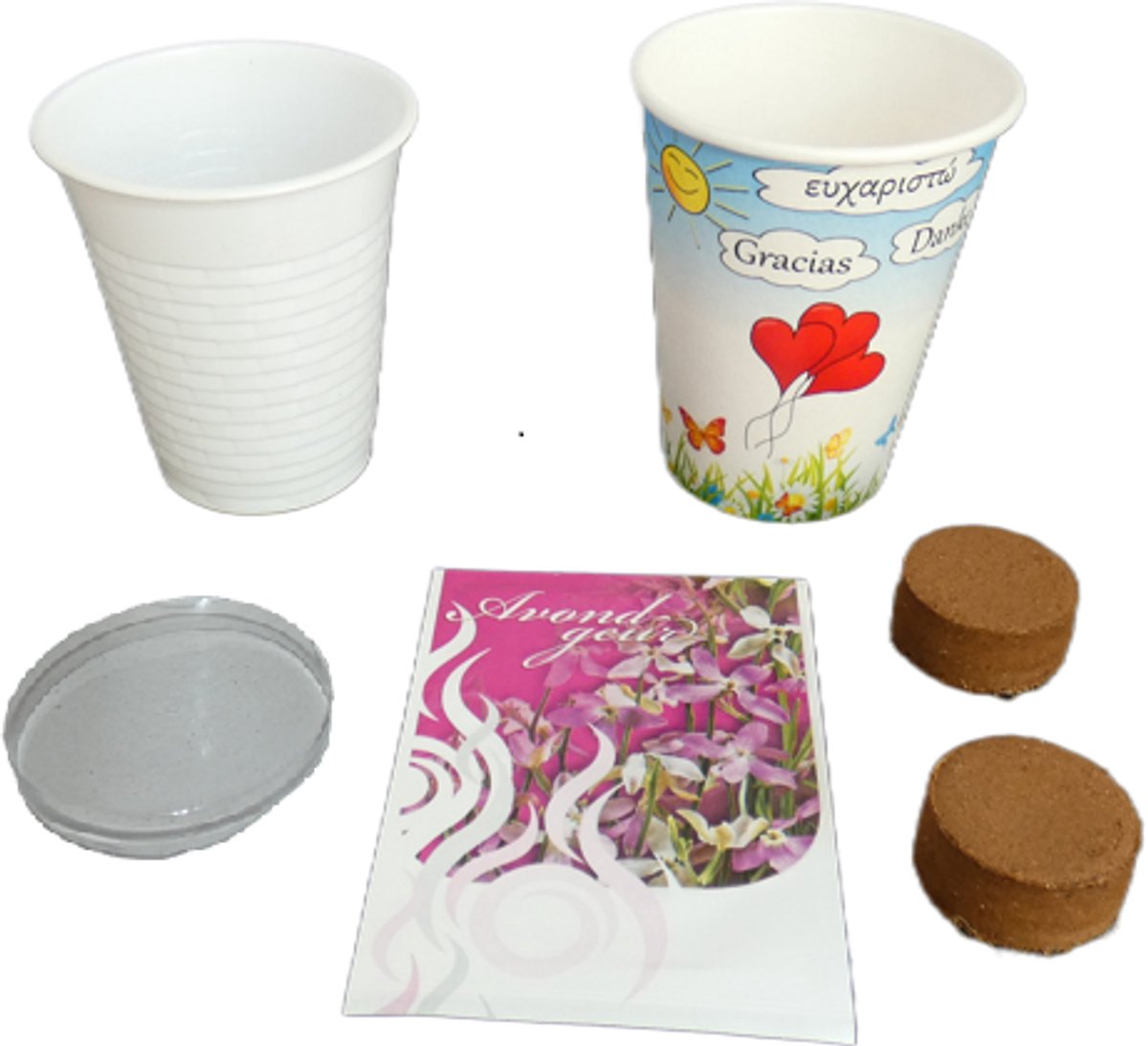 24 stuks Flowercup Bedankt Matholia, bedankje voor : Afscheid collega - Jubileum - Bruiloft - Zorgmedewerkers - Vrijwilligers