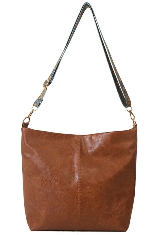Rainbecom - Dames Schoudertas – Handtas - 31.5x10x25.5 cm - Crossbody tas - Weekendtas - Pu-leer - Verstelbare schouderband - Vintage Stijl Schoudertas met Grote Capaciteit - Trendy Damestas - Vintage bruin