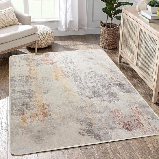 Abstract groen goud zwart blauw antislip groot tapijt 160 x 200 cm voor