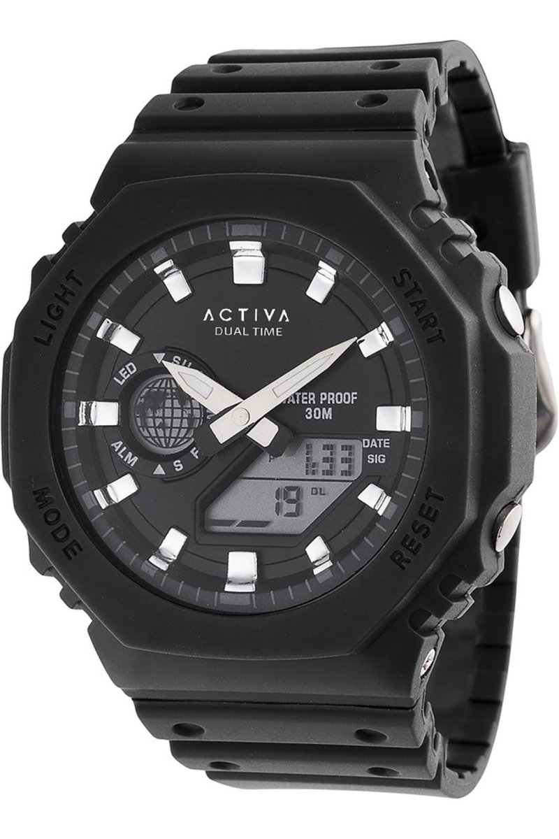Activa X Invicta DIGITAL ESSENTIALS ACW423-002 Heren Horloge - Waterdicht - Digtaal - Quartz Uurwerk - Plastic met zwarte Wijzerplaat - 45mm