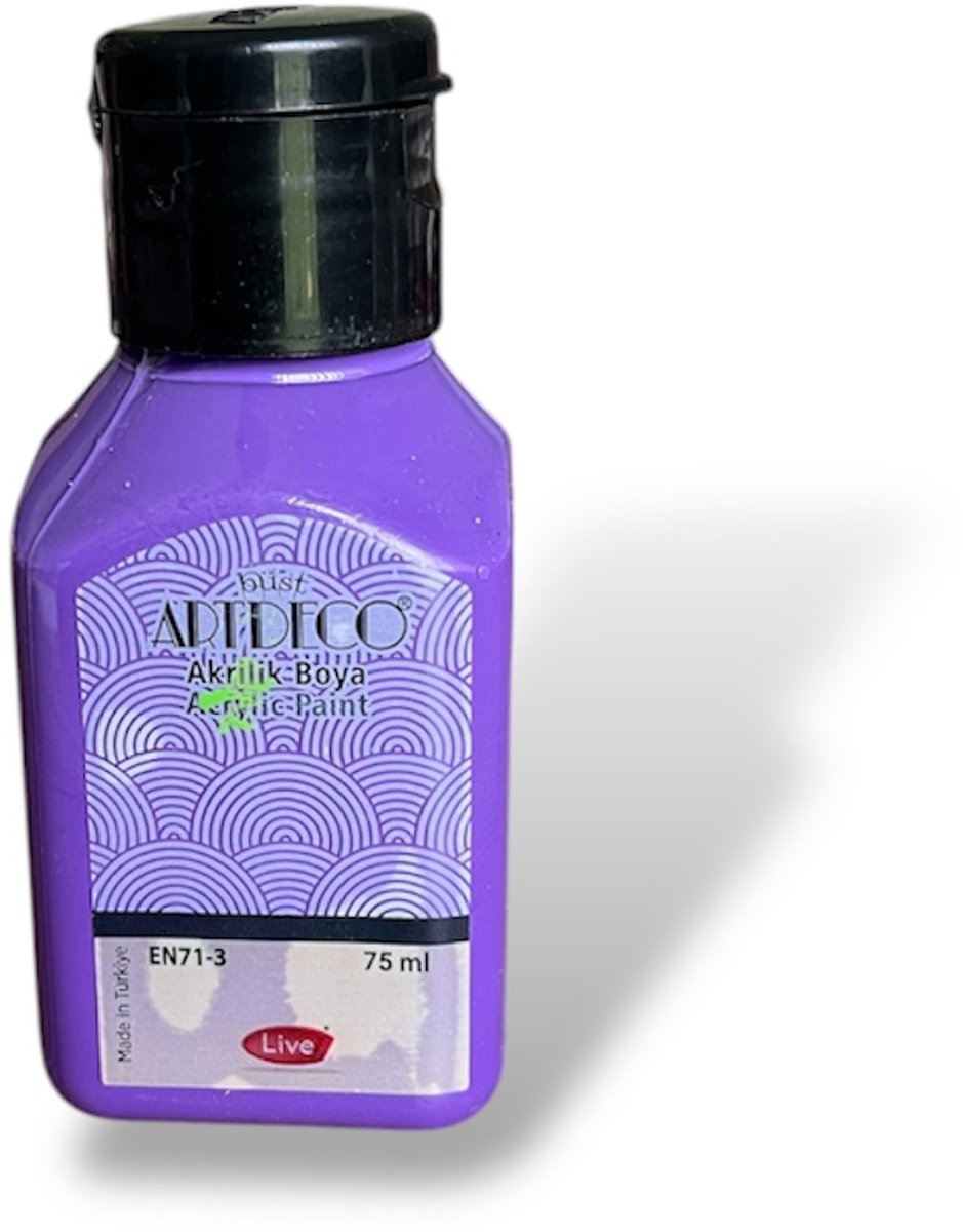Hoogwaardige Acrylverf 75ml - Hoge Pigmentatie voor Kunstenaars - voor creatieve projecten , Glasverf, houtverf, keramiekverf, DIY Projecten - Paars