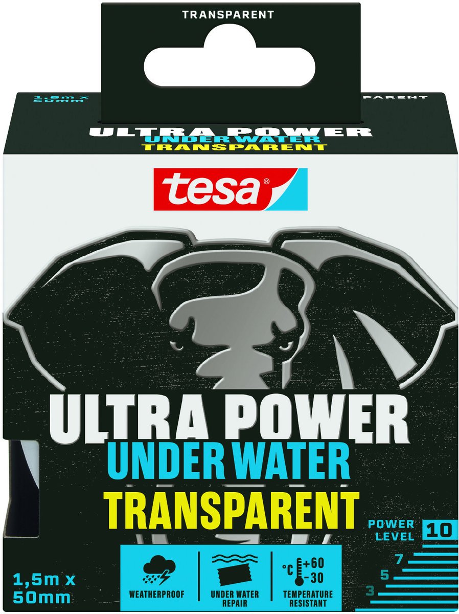 Reparatietape tesa Ultra Power Onderwater transparant 50mmx1 | 5m | 6 stuks