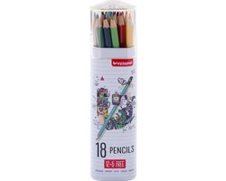 Kleurpotlood bruynzeel 18 stuks basic – 12 stuks