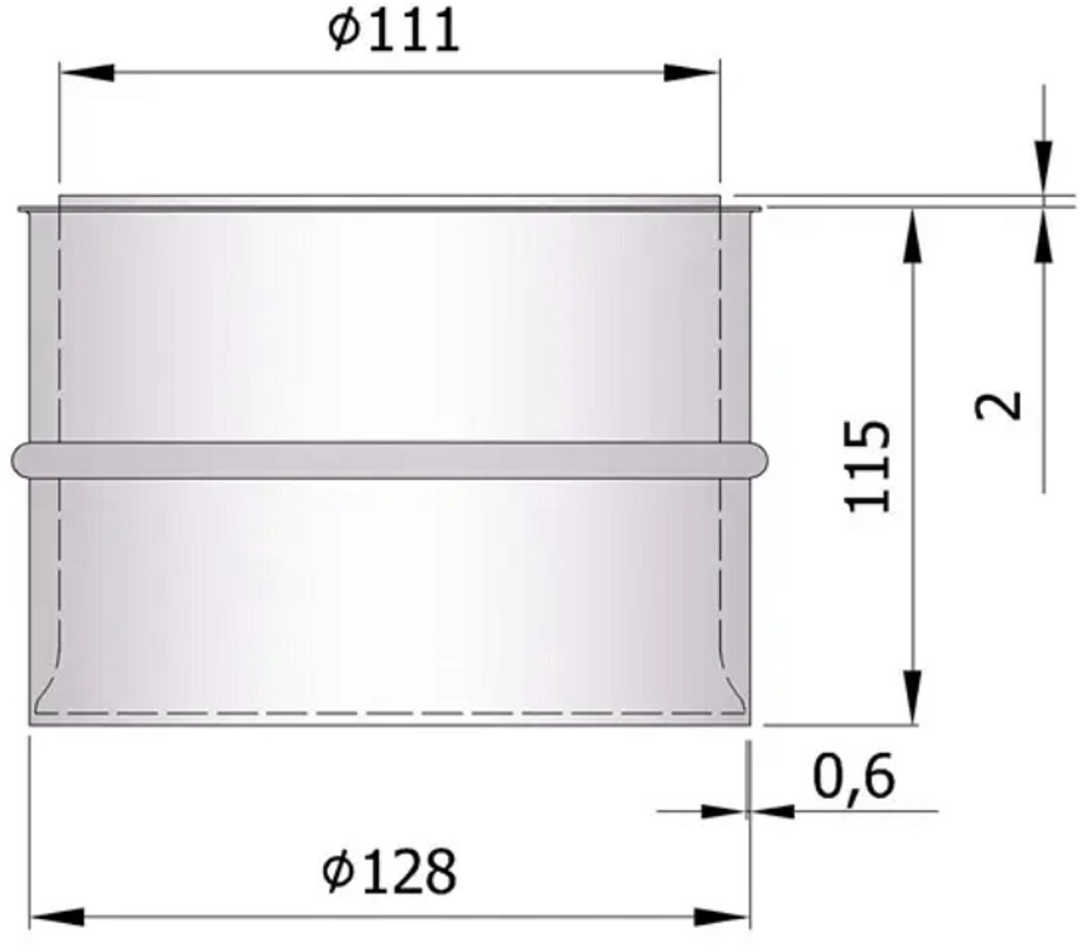 Kachelpijp ø120mm Nisbus - staal