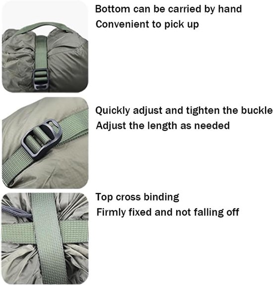 Compressiezak - Slaapzak compressiezak - Slaapzak opbergzak - Opbergzak - Opbergzakken voor backpacken - Draagbare slaapzakopbergzak - Lichtgewicht backpackzak - kampeeropbergzak - voor reizen, kamperen en outdoor backpacking - groen - 18*18*38 cm van Merkloos — afbeelding 4