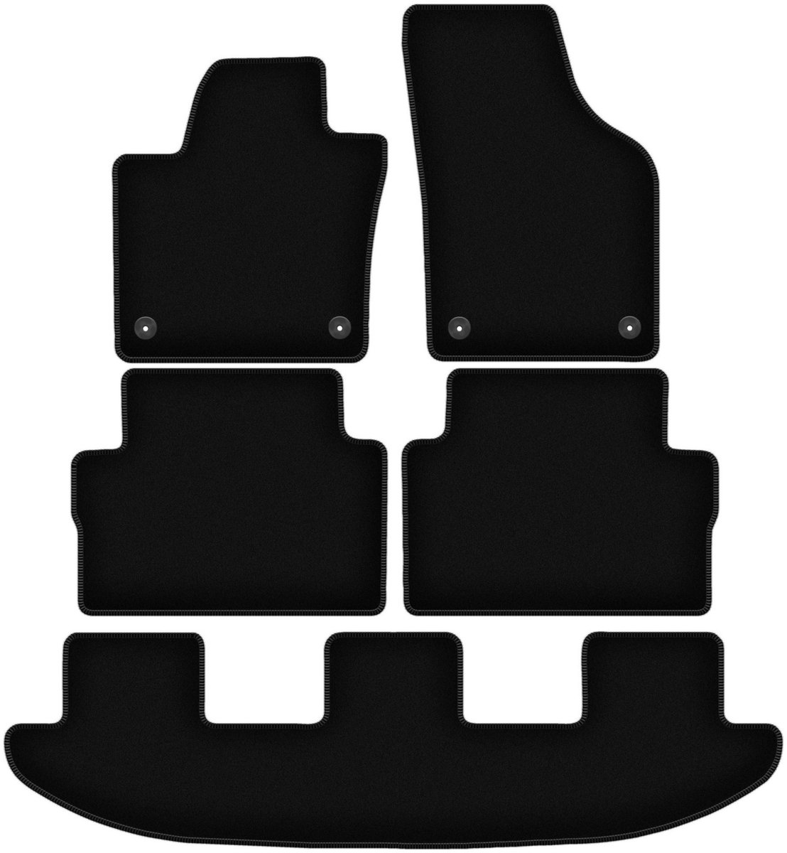 BASIC zwarte veloursmatten voor: Volkswagen Sharan II minivan (2010-)