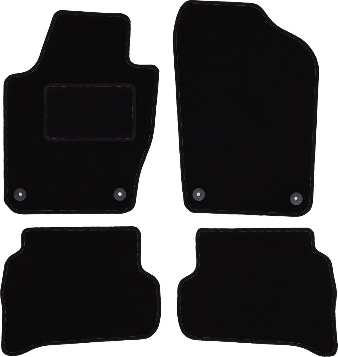 Zwarte veloursmatten voor: Skoda Fabia III hatchback, stationwagen (2014-)