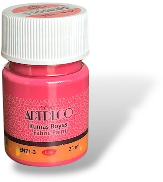 Peinture textile 25 ml – Peinture textile lavable pour Vêtements et accessoires – Idéale pour le DIY, les t- Shirts, le Katoen, la toile – rose