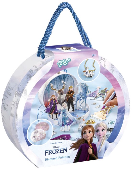 Disney Frozen Totum knutselkoffertje Frozen glitterfiguren maken met Anna en Elsa - diamond painting knutselen speelgoed meisjes cadeau tip