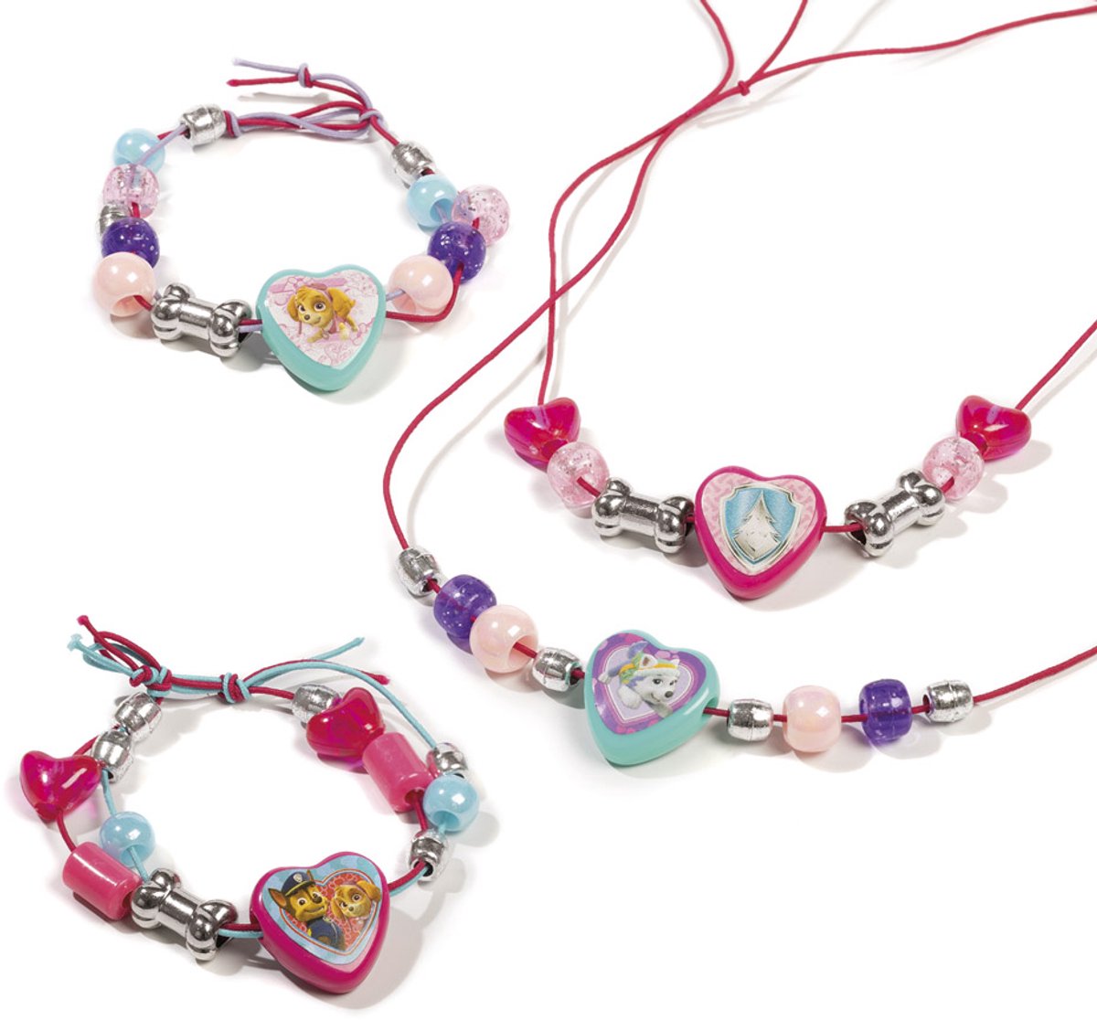 PAW Patrol speelgoed Totum armbandjes en 2 kettinkjes maken - speelgoed vanaf 3 jaar - junior knutselset vriendschapsarmbandjes met hartbedels knutselen — afbeelding 11