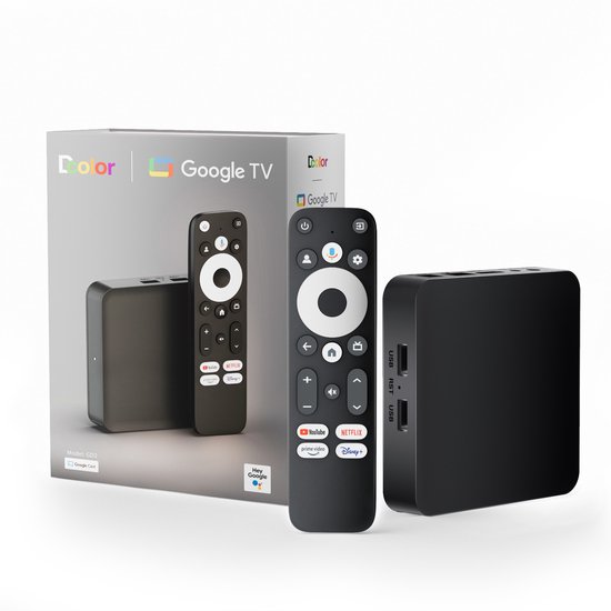 Chromecast Android 4K avec Google TV – 2 Go de RAM, 32 Go de stockage, Wi-Fi 5, Bluetooth 5.0, Chromecast et commande vocale – Netflix, Disney+, Prime Video