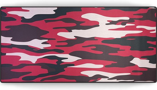 Muismat xxl - Crimson Camo - Gaming - 900 x 400 x 3 mm - Antislip