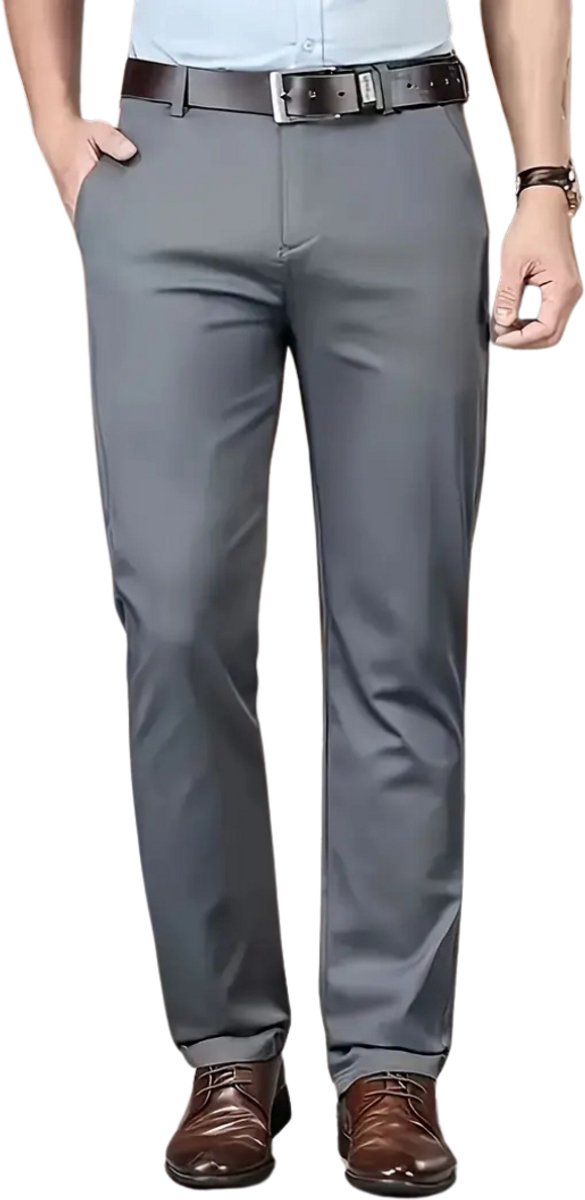 Nivard Pantalon Heren Chino Golfbroek Nette Broek Elastische Tailleband Volwassenen – 56 Grijs