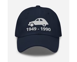 De2pktjes - Geborduurde Citroën 2cv pet met productieperiode verkrijgbaar
