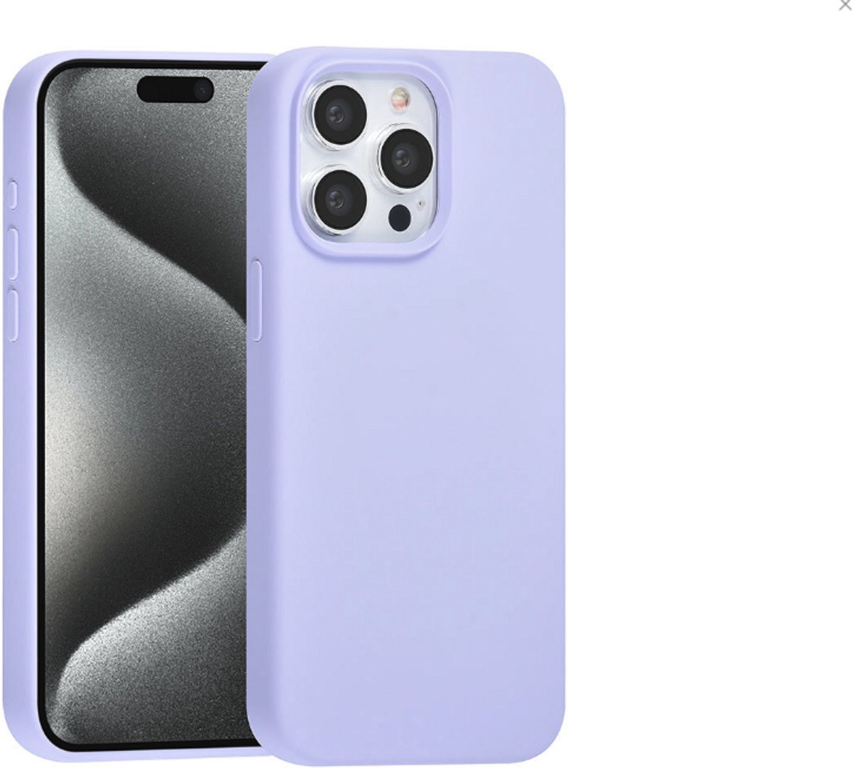 TUNIQ telefoonhoesje voor Apple iPhone 15 Pro Max - Siliconen backcover - Paars