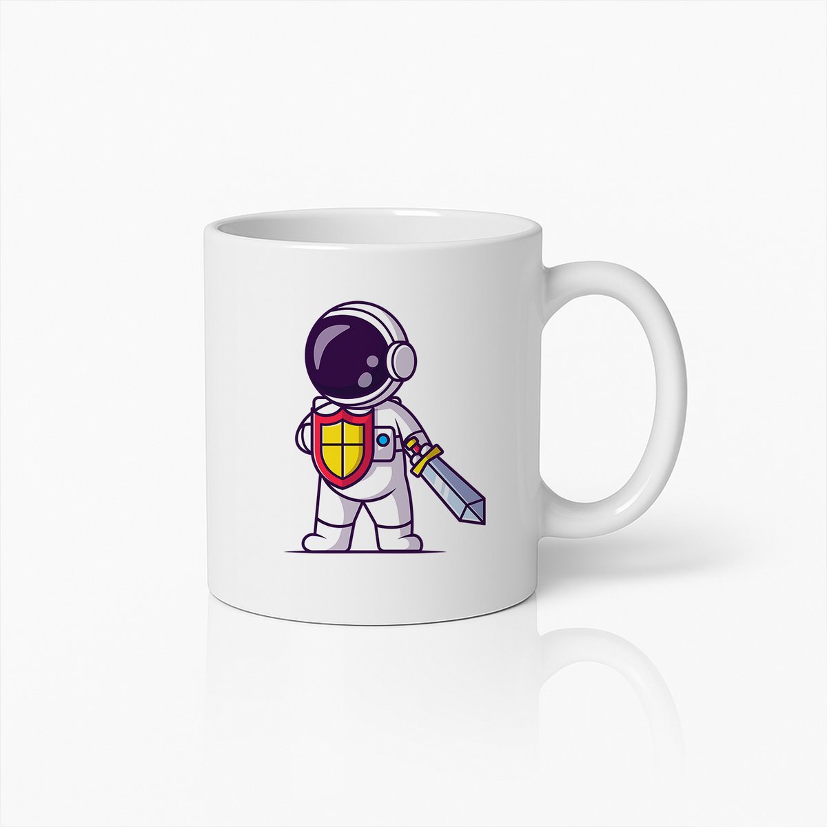 Dappere Astronaut Ridder Mok – Unieke Ruimte & Fantasie Themadekoffiebeker