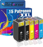PlatinumSerie 15 x cartridge XXL alternatief voor Canon PGI-520 CLI-521