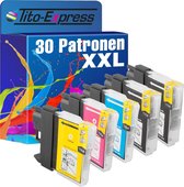 PlatinumSerie® set 30 printer patroon XXL alternatief voor Brother LC1100 black cyaan magenta yellow