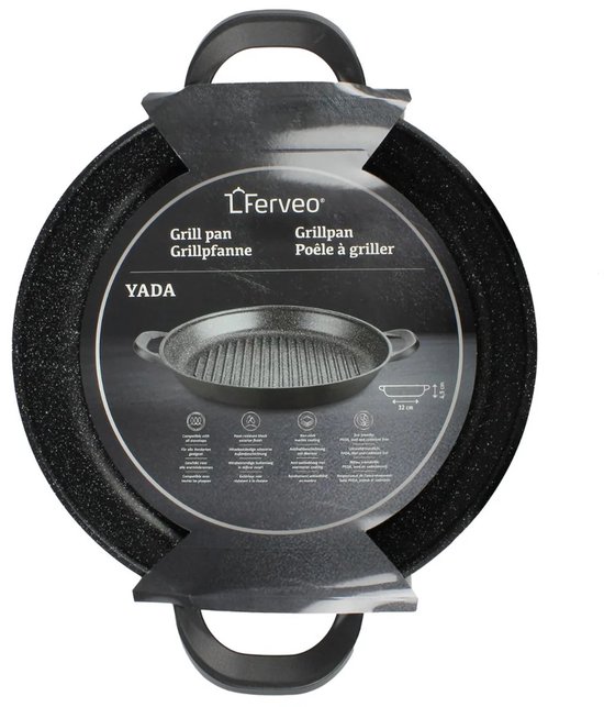 Ferveo Yada Grillpan - 28cm - Zwart - Inductie