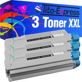 PlatinumSerie® 3 x toner XXL black alternatief voor Oki C5700