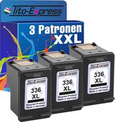 Set van 3x gerecyclede inkt cartridges voor HP 336XL