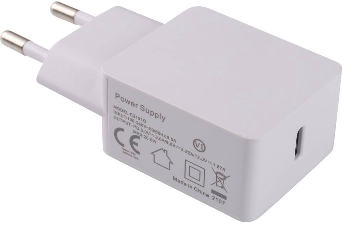 Dehner Elektronik USB-oplader 20 W 1x USB-C Wit Binnen USB Power Delivery (USB-PD)
