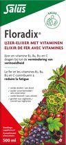 Salus Floradix IJzer-elixir - Bij vermoeidheid - Voedingssupplement met ijzer en vitamine B12 - 500 ml