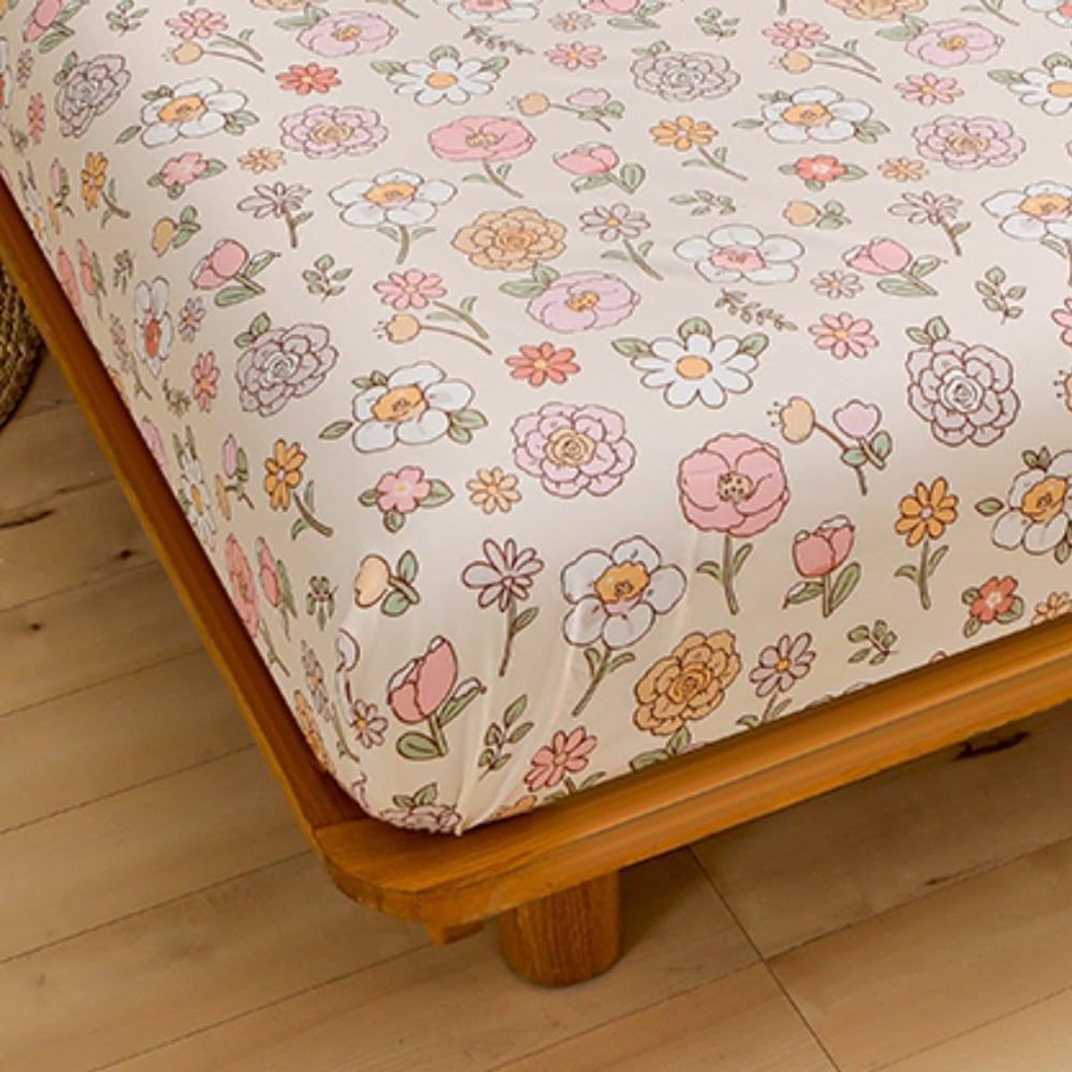 Unyqoos Luxueus en Comfortabel Hoeslaken met Bloemenpatroon voor Boxspringbedden in Diverse Maten wit