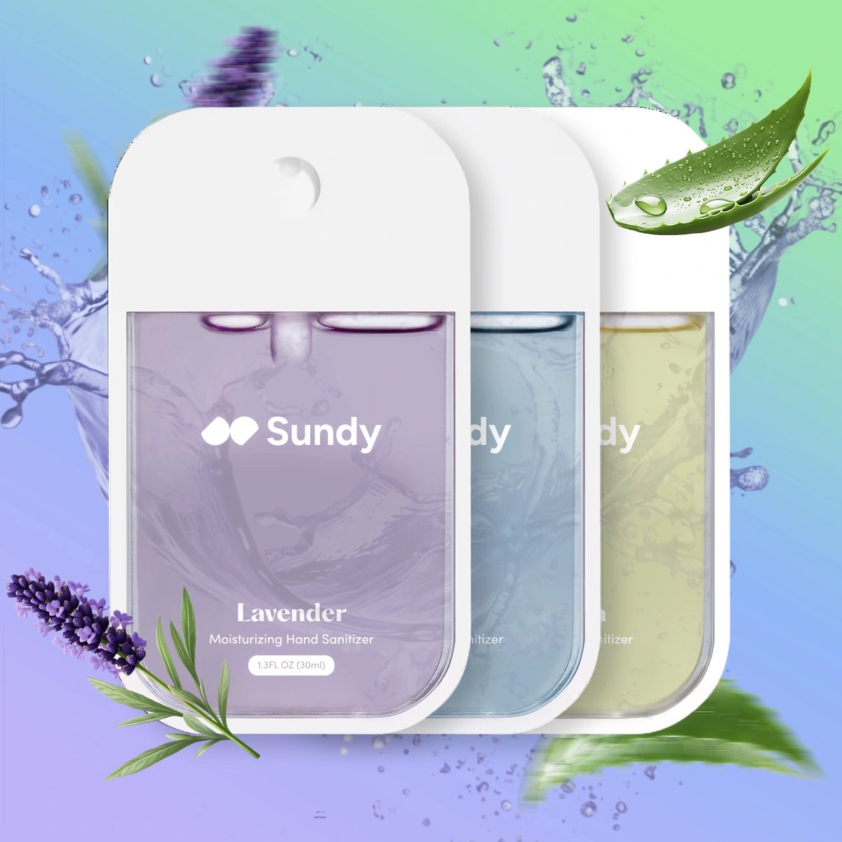Sundy Hand Sanitizer - Hydraterend & Verzachtend - Lavendel, Aloë Vera, Ocean