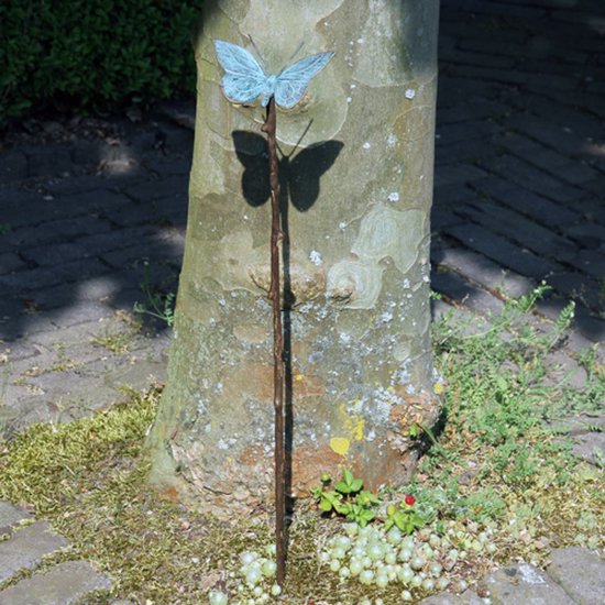 Statue en bronze - Petit papillon sur bâton - 60 cm de haut - Bronzartes