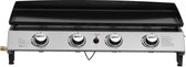 Plancha gas bbq gasgrill bakplaat 4 branders "Jolly" - 10 kW - Grijs